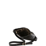 Borsa a tracolla uomo in vera pelle Made in Italy 5556-Nero I Fratelli