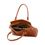 Borsa a mano da donna 100% pelle 5557-Cognac I Fratelli