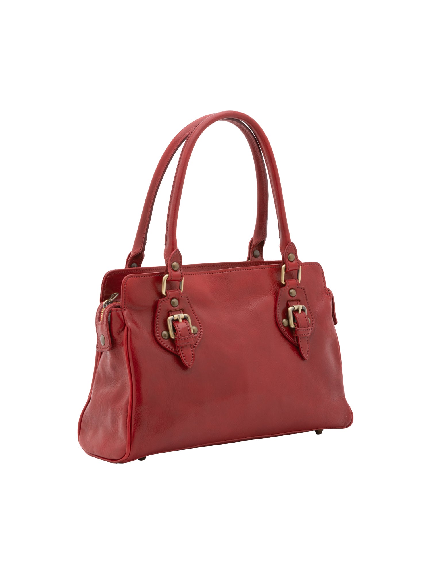Borsa a mano da donna 100% pelle 5557-Rosso I Fratelli