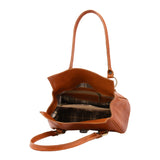 Borsa a mano da donna 100% pelle 5559-Cognac I Fratelli