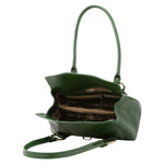 Borsa a mano da donna 100% pelle 5559-Verde I Fratelli