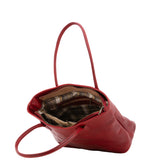 Borsa a tracolla da uomo in vera pelle 100% pelle 5562-Rosso I Fratelli