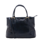 Borsa a tracolla da donna 100% pelle 5566-Blu I Fratelli