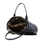 Borsa a tracolla da donna 100% pelle 5566-Blu I Fratelli