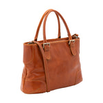 Borsa a tracolla da donna 100% pelle 5566-Cognac I Fratelli
