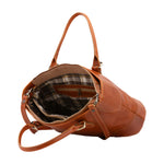 Borsa a tracolla da donna 100% pelle 5566-Cognac I Fratelli