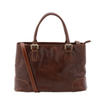 Borsa a tracolla da donna 100% pelle 5566-Marrone I Fratelli