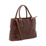 Borsa a tracolla da donna 100% pelle 5566-Marrone I Fratelli