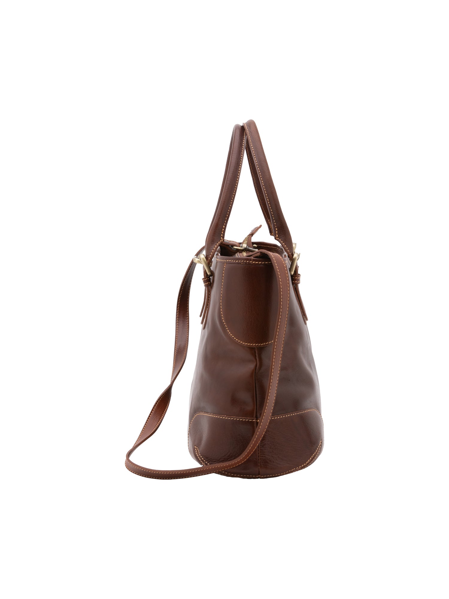 Borsa a tracolla da donna 100% pelle 5566-Marrone I Fratelli