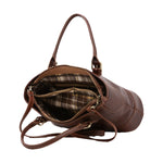 Borsa a tracolla da donna 100% pelle 5566-Marrone I Fratelli