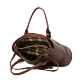 Borsa a tracolla da donna 100% pelle 5566-Marrone I Fratelli