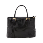 Borsa a tracolla da donna 100% pelle 5566-Nero I Fratelli