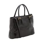 Borsa a tracolla da donna 100% pelle 5566-Nero I Fratelli