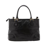 Borsa a tracolla da donna 100% pelle 5566-Nero I Fratelli