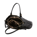 Borsa a tracolla da donna 100% pelle 5566-Nero I Fratelli