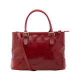 Borsa a tracolla da donna 100% pelle 5566-Rosso I Fratelli