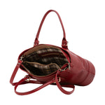 Borsa a tracolla da donna 100% pelle 5566-Rosso I Fratelli