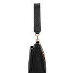Borsa a spalla da donna 100% pelle vegana PU 703-1PT-BLACK Diana&co