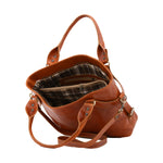 Borsa a mano da donna 100% pelle 5579-Cognac I Fratelli