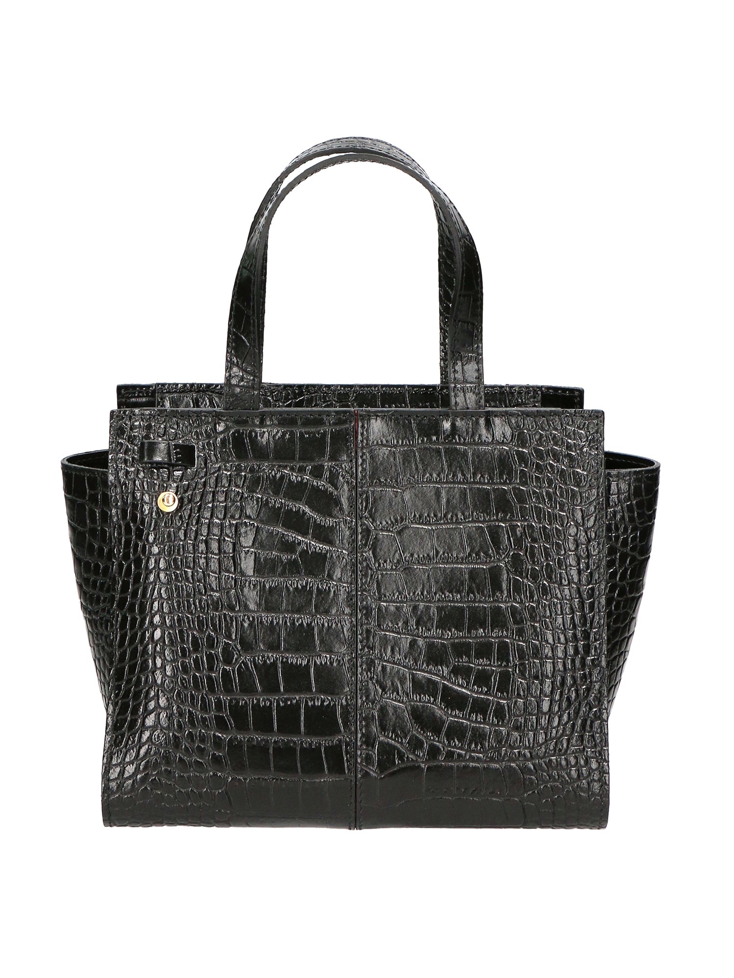 Ariana Borsa a mano da donna Vera pelle stampata cocco 05435-C28 NERO Gave Lux