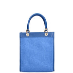 Borsa a mano da donna Misto pelle e tessuto 07149-D22 BLUETTE Roberta Rossi
