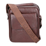 Borsa a tracolla uomo 100% pelle PU PCL3104-COFFEE Northampton Polo Club