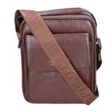 Borsa a tracolla uomo 100% pelle PU PCL3104-COFFEE Northampton Polo Club