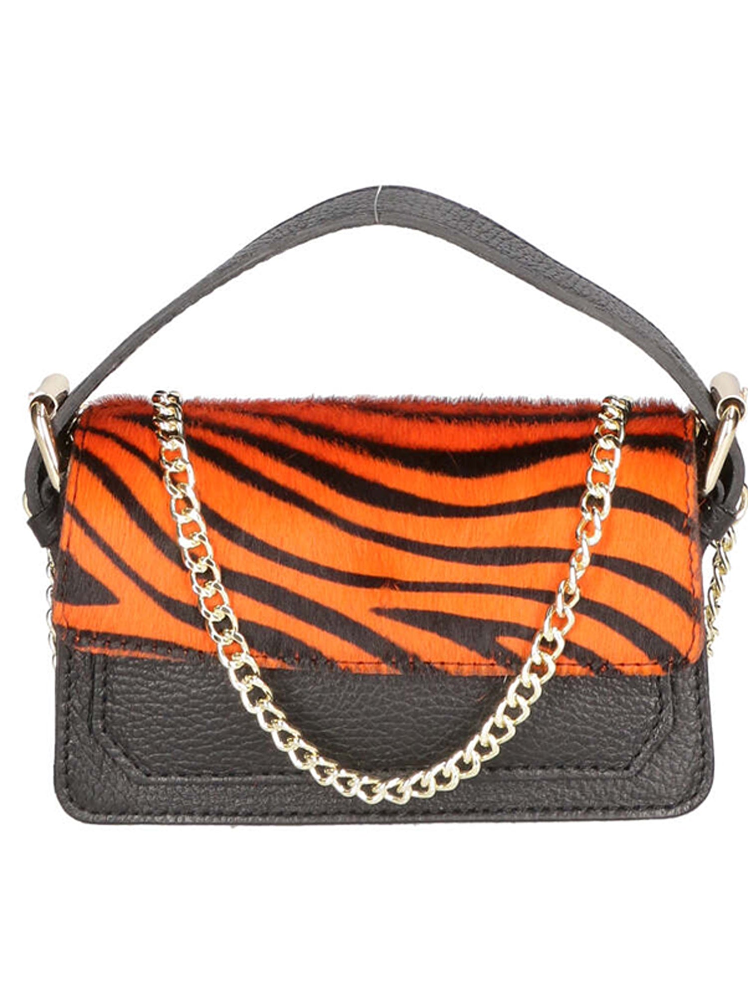 Aleide Borsa a mano da donna Vera pelle 04858-ZEBRA ARANCIONE Gave Lux