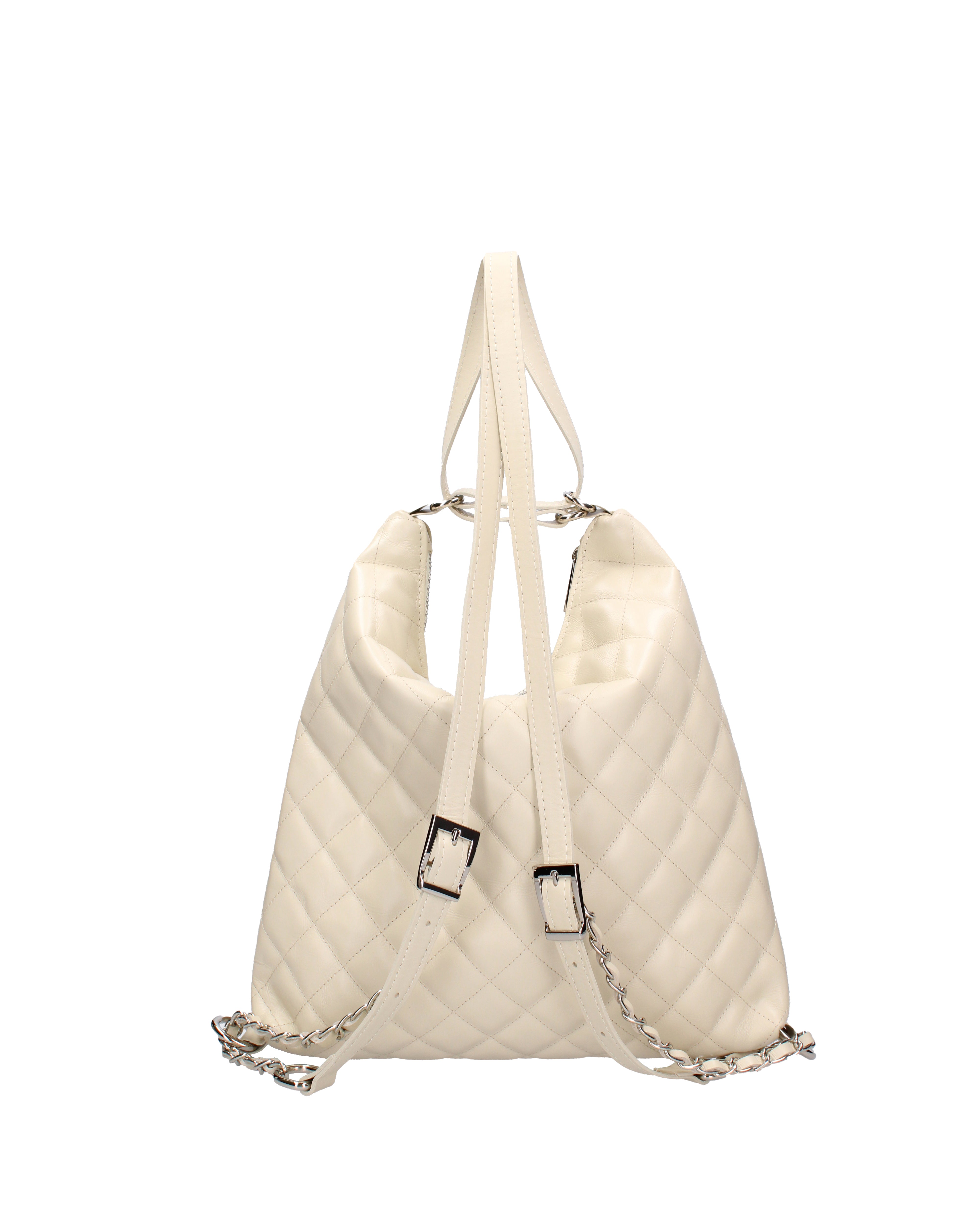 Borsa a spalla convertibile in zaino Vera pelle 07144-S37 LATTE Roberta Rossi