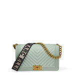 Borsa a mano da donna 100% Pvc FLAT-M 24-OLIVE - LIGHT OTTONE Marc Ellis