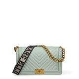 Borsa a mano da donna 100% Pvc FLAT-M 24-OLIVE - LIGHT OTTONE Marc Ellis