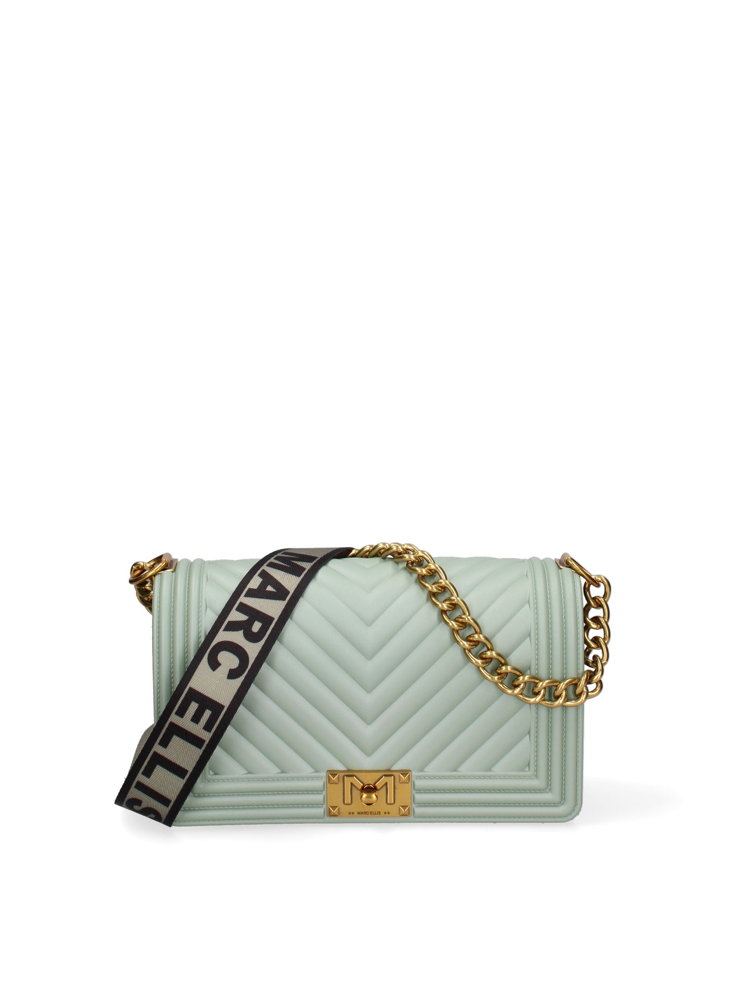 Borsa a mano da donna 100% Pvc FLAT-M 24-OLIVE - LIGHT OTTONE Marc Ellis
