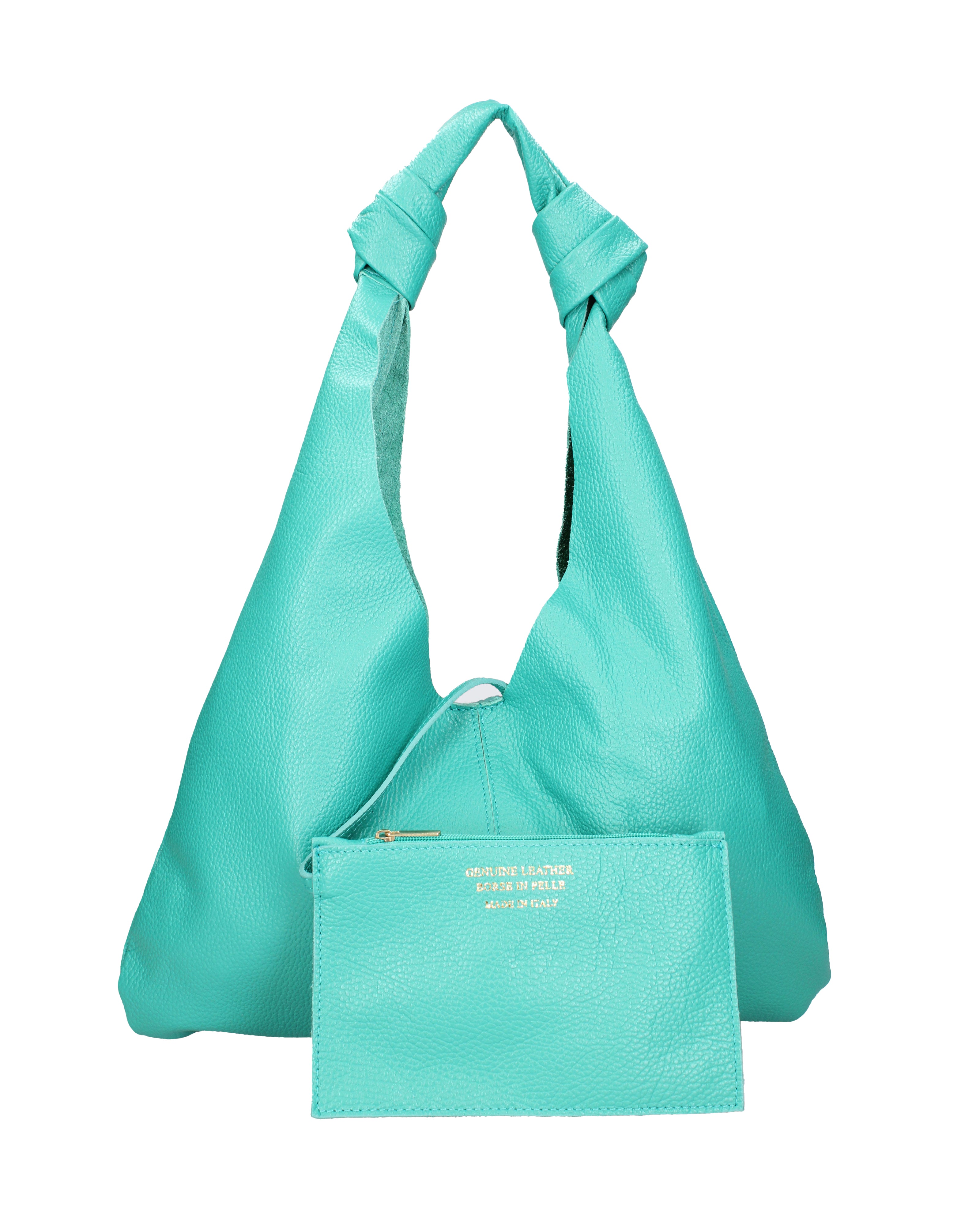 Borsa a spalla da donna 100% vera pelle 07156-D30 SMERALDO Viola Castellani