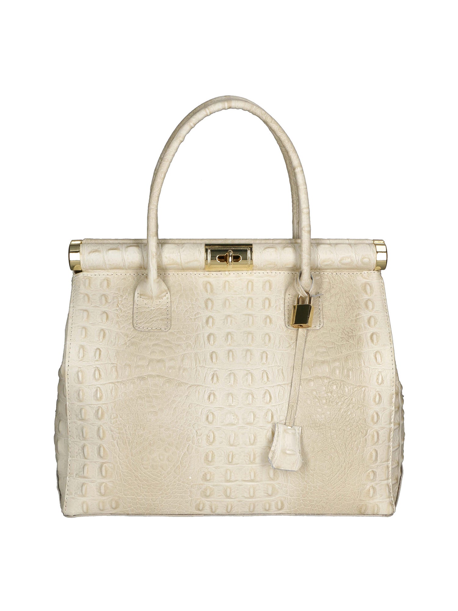 Deborah Borsa a mano da donna Pelle Croco Stampata 7727-C37 BEIGE BEIGE Gave Lux