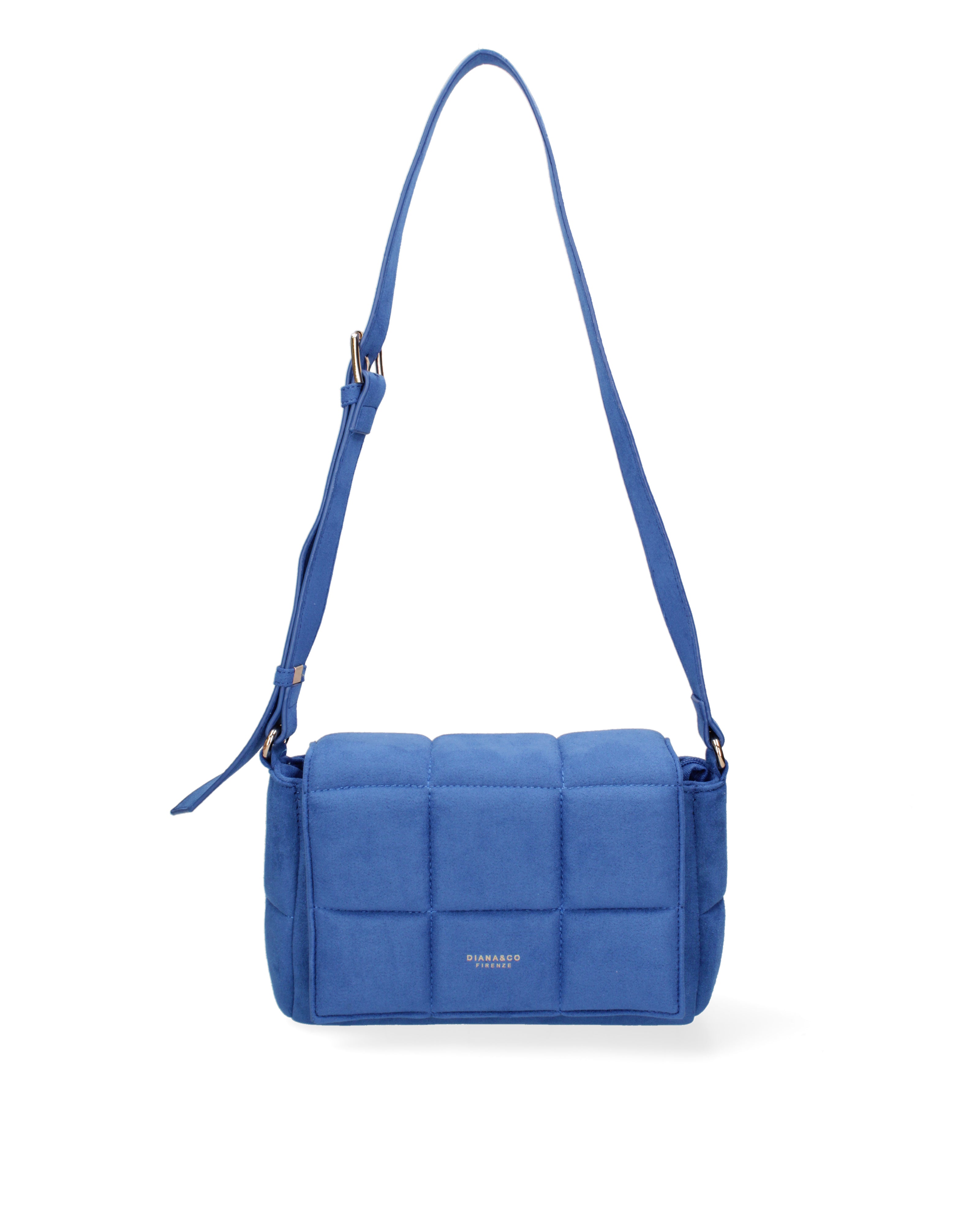 Borsa a spalla da donna Ecopelle DC3323-1-BLUE Diana&co