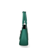 Borsa a mano da donna 100% PVC FLAT-CIRCLE-FOREST GREEN - SATIN CDF Marc Ellis