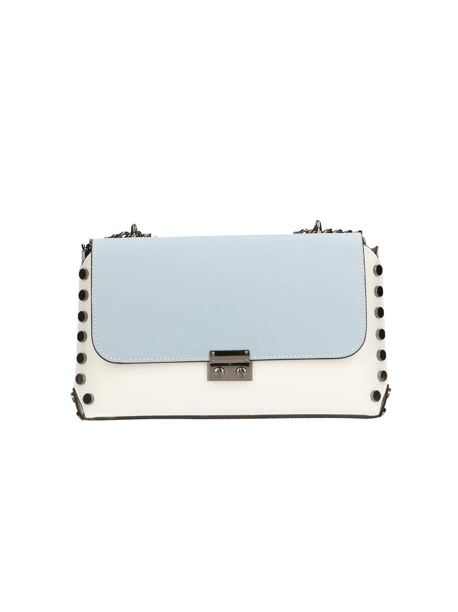 Vera pelle 8641-BIANCO+CIELO Borsa a tracolla da donna Evanthe Pro Gave Lux