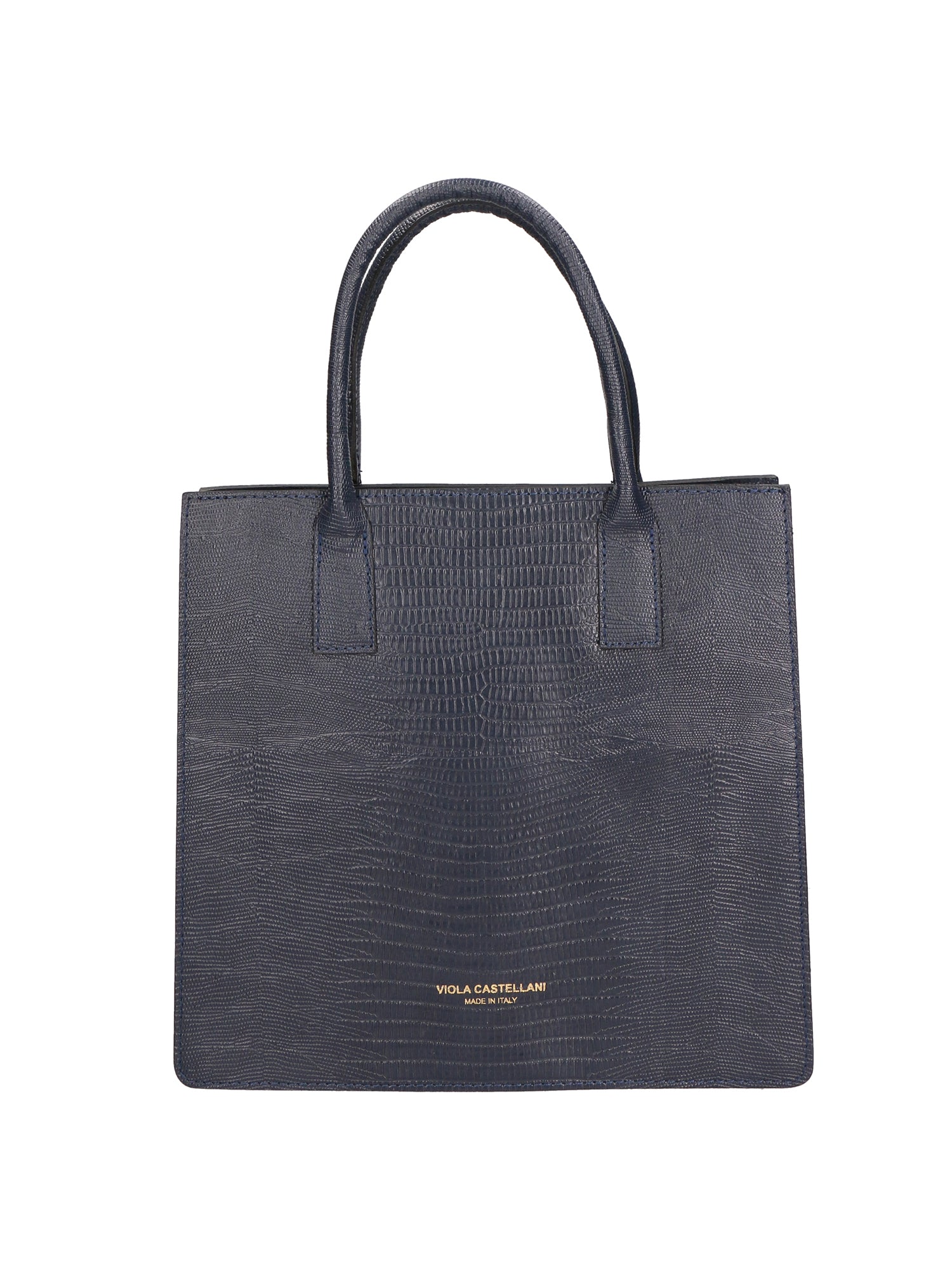 Giulia Borsa a mano da donna Vera pelle effetto cocco 468W-LU26 BLU SCURO Viola Castellani
