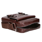 Borsa a tracolla uomo 100% PU Leather PCL3080-BROWN Northampton Polo Club