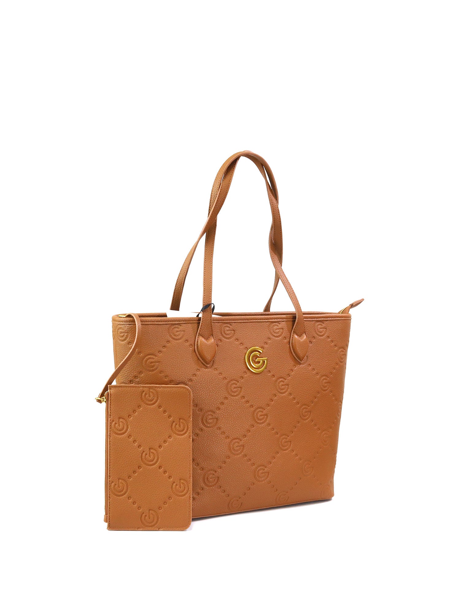 Borsa a spalla da donna 100% pelle vegana PU GGB023CGN Gabriella G Firenze