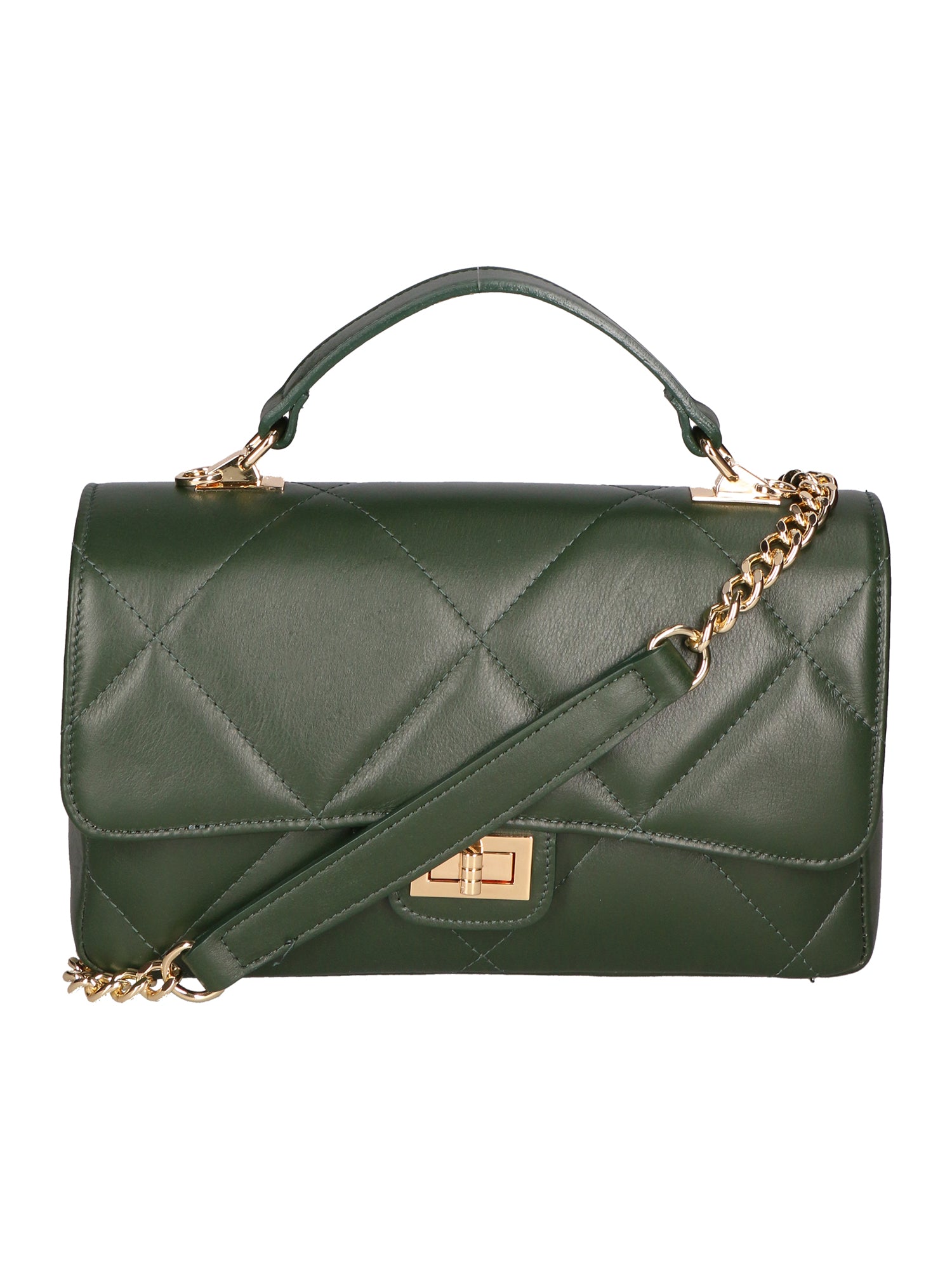 Vita Borsa a spalla da donna Vera pelle 06879-S14 VERDE SCURO Gave Lux