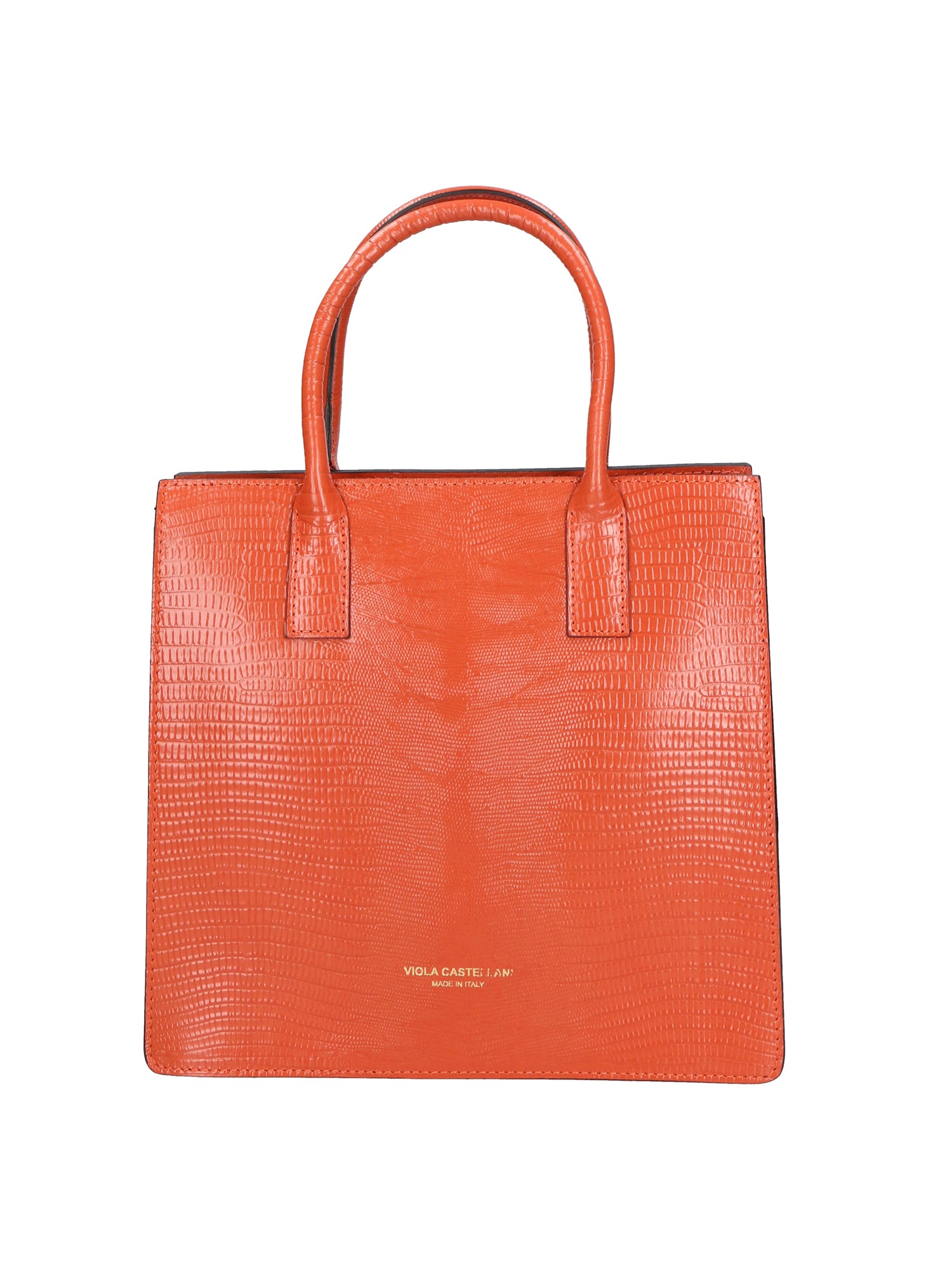 Giulia Borsa a mano da donna Vera pelle effetto cocco 468W-LU35 MATTONE Viola Castellani