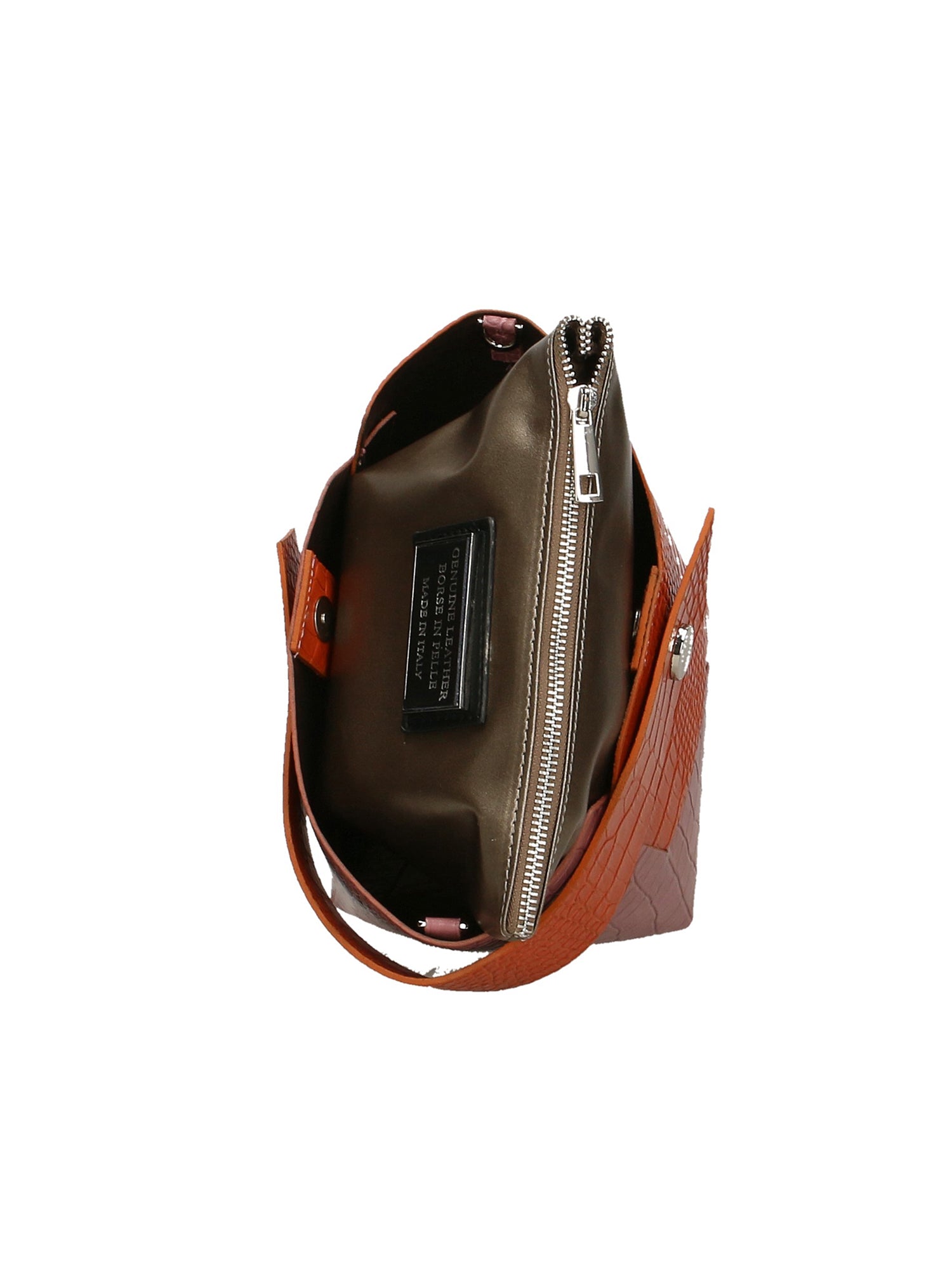 Ombretta Borsa a mano da donna Vera pelle 00643-C35+C73 ARANCIONE+MALVA Gave Lux