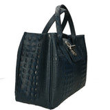Ascoli Borsa a mano da donna Pelle stampata cocco 7718-DARK BLUE Gave Lux