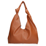 Borsa a spalla da donna 100% vera pelle 07156-D17 CUOIO SCURO Viola Castellani