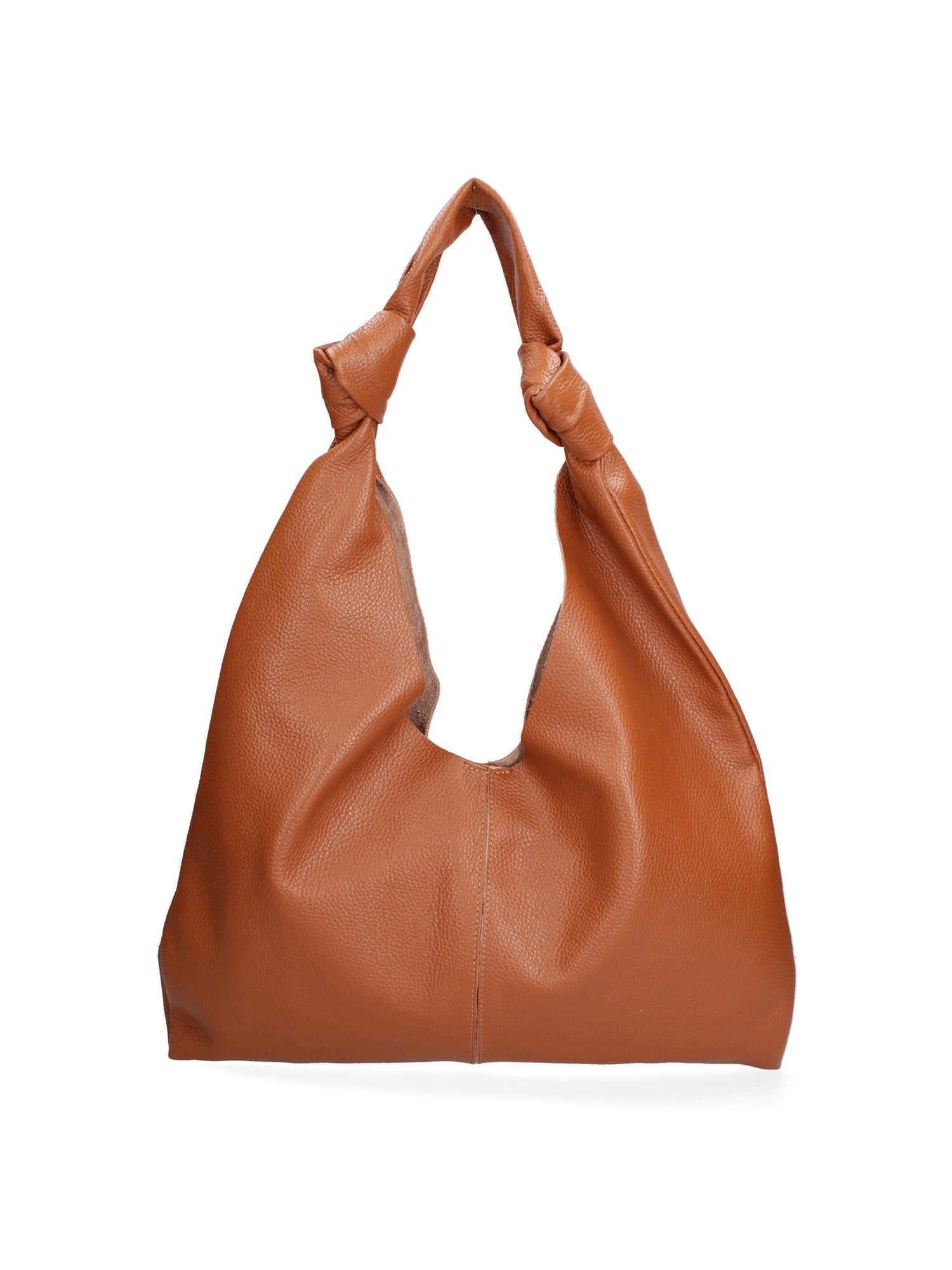 Borsa a spalla da donna 100% vera pelle 07156-D17 CUOIO SCURO Viola Castellani