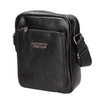 Borsa a tracolla uomo 100% pelle PU PCL3076-BLACK Northampton Polo Club