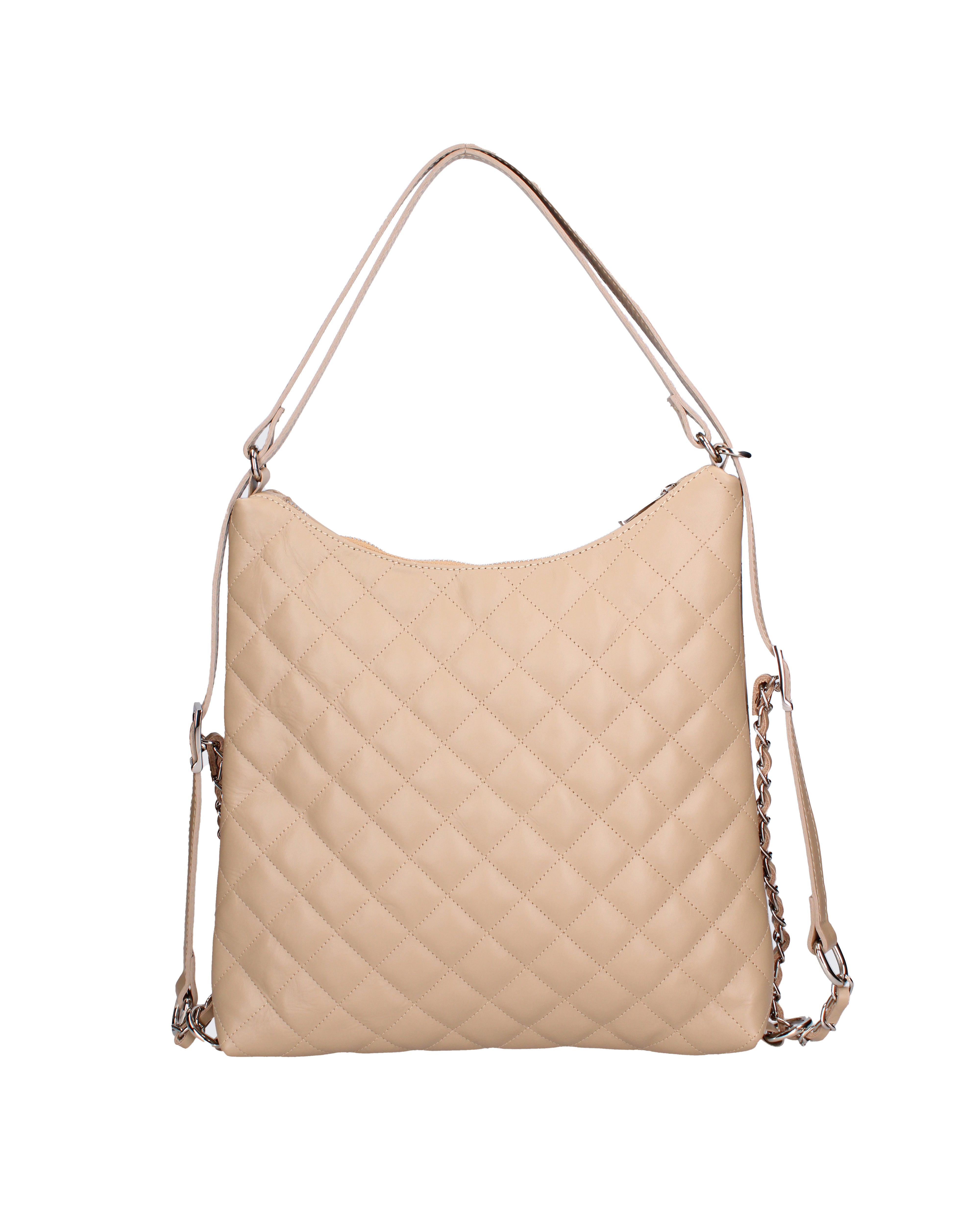Borsa a spalla convertibile in zaino Vera pelle 07144-S05 TAUPE CHIARO Roberta Rossi