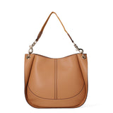 Borsa a spalla da donna 100% pelle riciclata 07224-Cuoio Viola Castellani