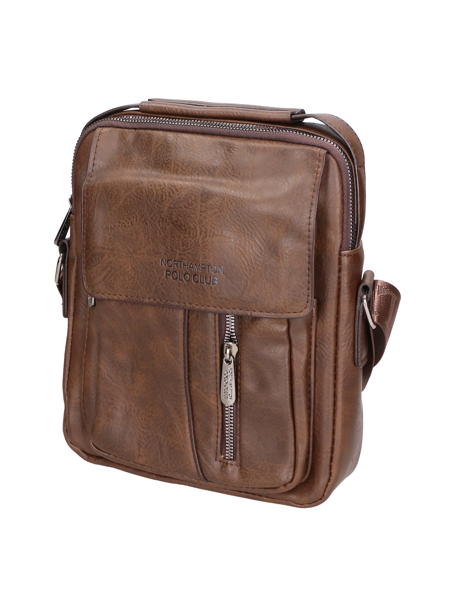 Borsa a tracolla uomo 100% pelle PU PCL3053-COFFEE Northampton Polo Club